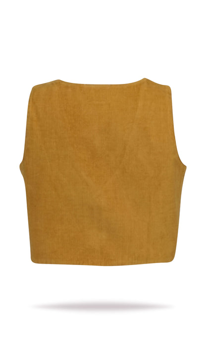 Corduroy Vest : MUSTARD : Toddler : Tween : Unisex Waistcoat Yo Baby India 
