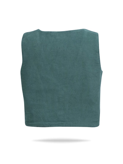 Corduroy Vest : SAGE : Toddler : Tween : Unisex Waistcoat Yo Baby India 