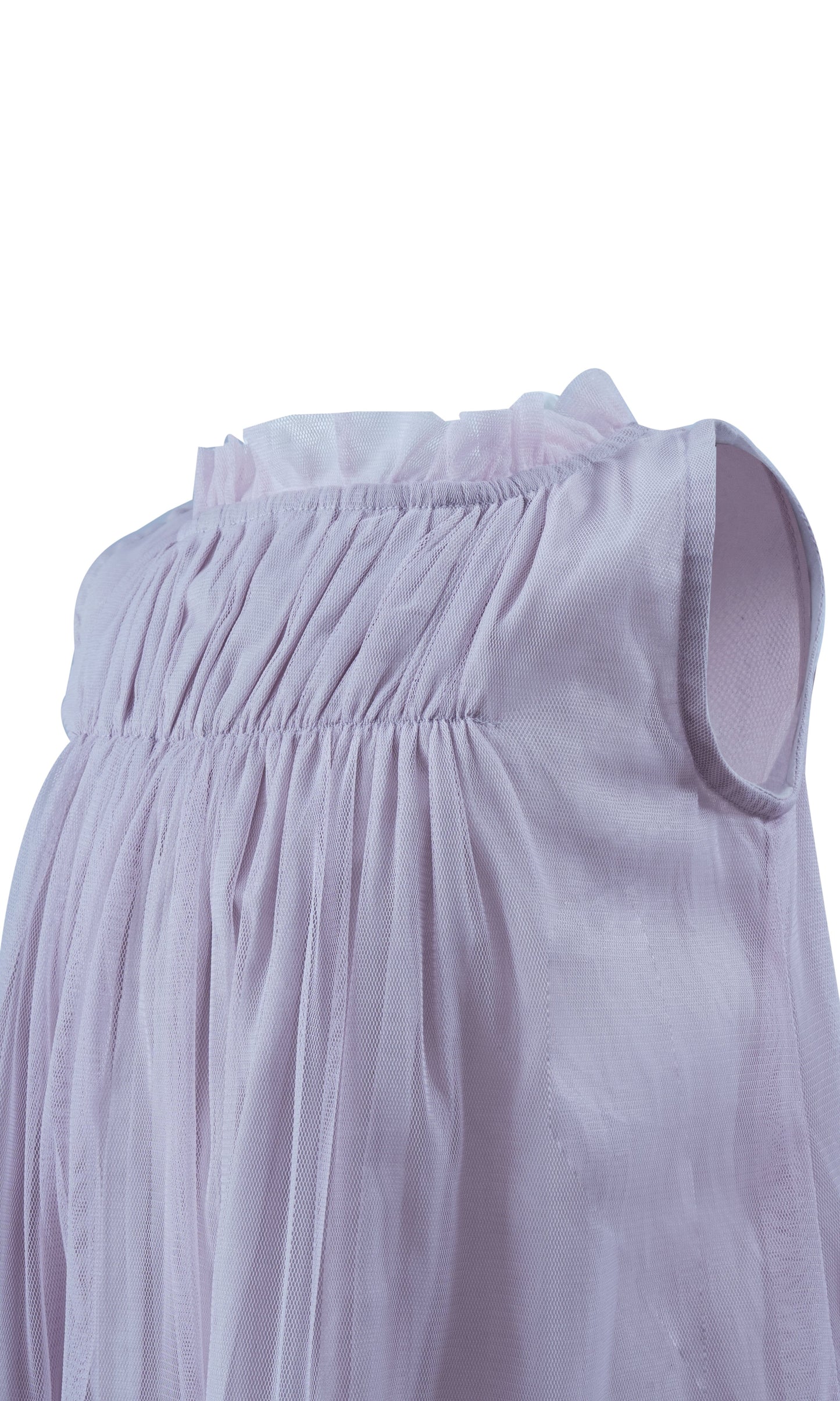 Elegant Lavender Nylon Net Tulle Dress with Ruffle Neck for Kids & Infants DRESS Yo Baby India 
