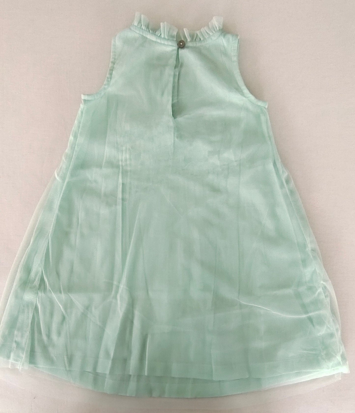 Elegant Mint Green Nylon Net Tulle Dress with Ruffle Neck for Kids & Infants DRESS Yo Baby India 