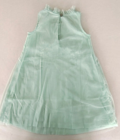 Elegant Mint Green Nylon Net Tulle Dress with Ruffle Neck for Kids & Infants DRESS Yo Baby India 
