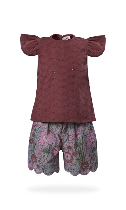 Embroidered Top and Bloomer Set : Infant : Baby Girl Top & Shorts Set Yo Baby India 