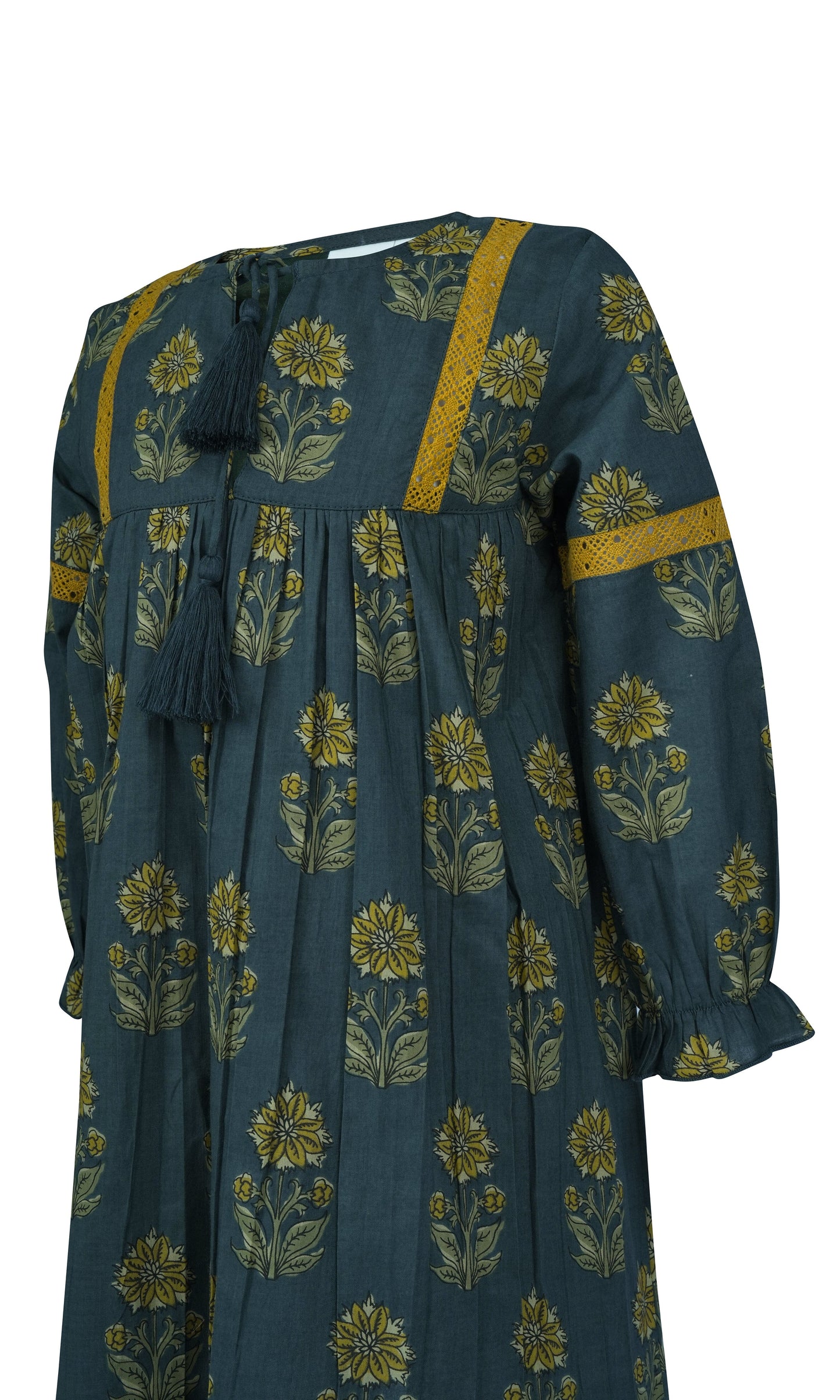 Esti Dress : MOSS GREEN : Infant : Toddler : Tween dress & diaper cover Yo Baby India 