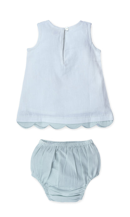 Eve Dress : POWDER BLUE : Infant : Toddler : Tween dress & diaper cover Yo Baby Online 