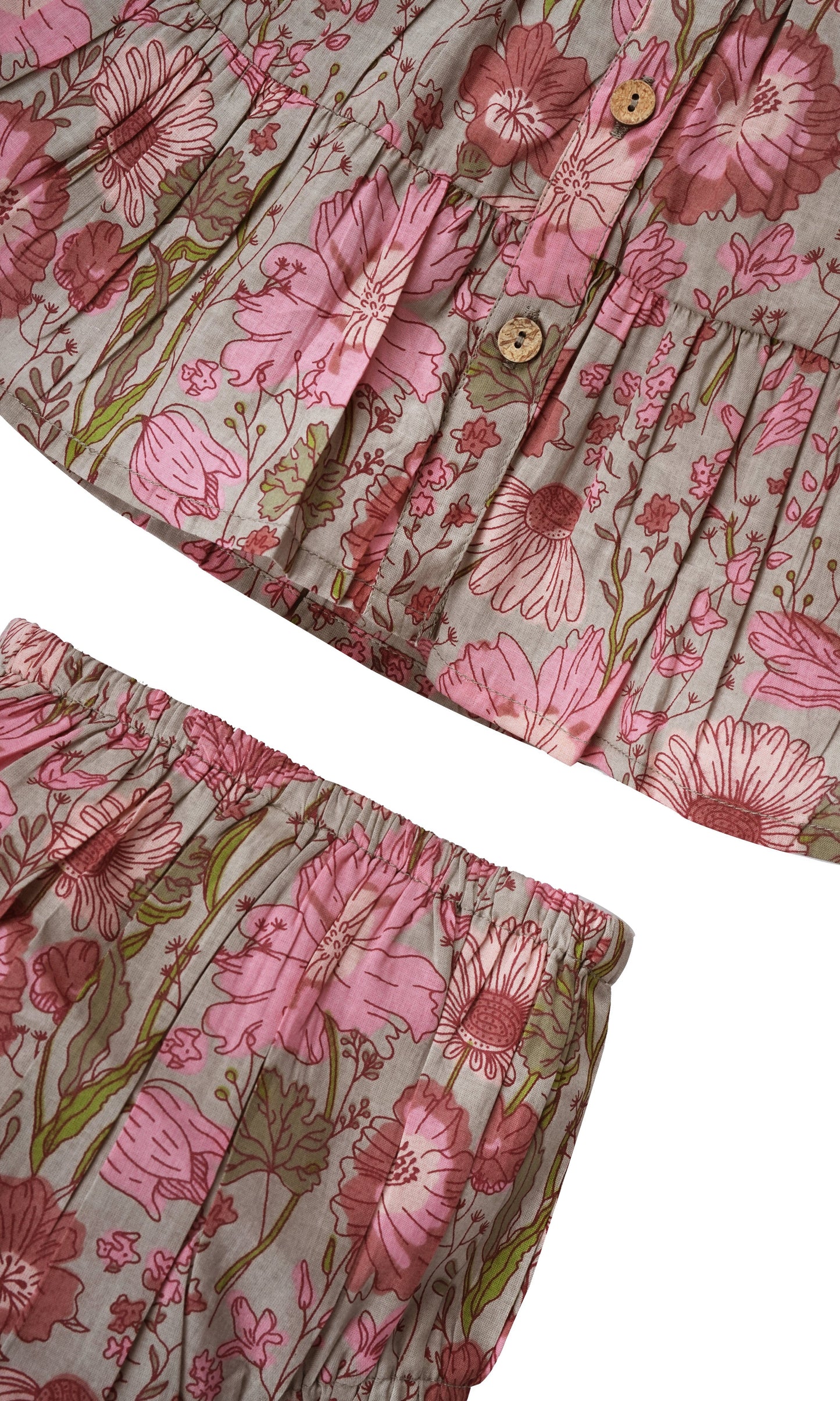 Gauri Dress : CEMENT : Infant : Toddler : Tween dress & diaper cover Yo Baby India 