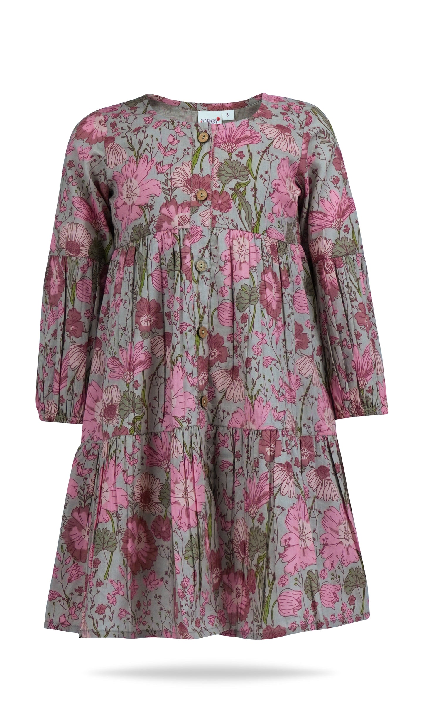 Gauri Dress : CEMENT : Infant : Toddler : Tween dress & diaper cover Yo Baby India 