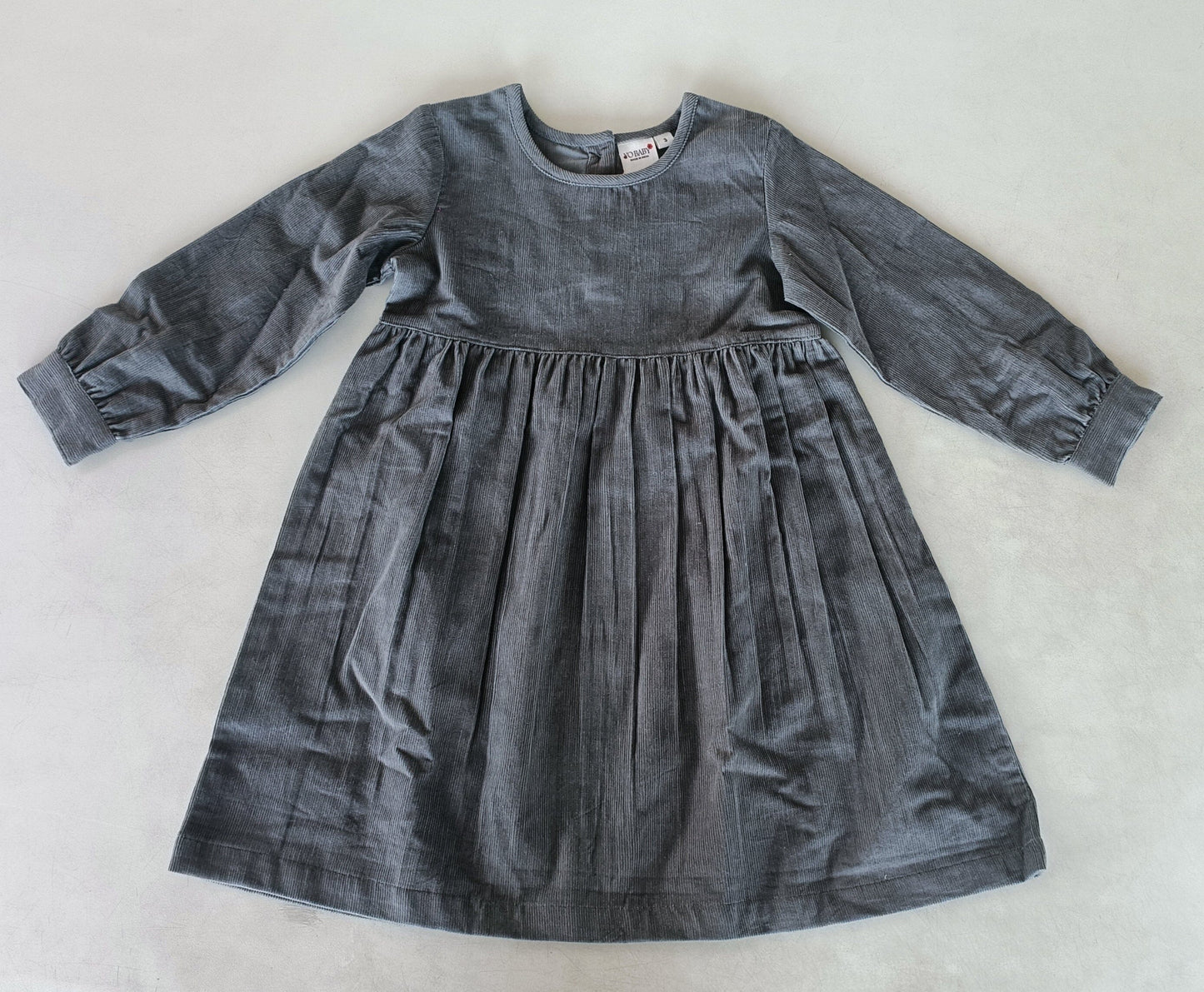 Grey Long Sleeves Gathered Dress dress & diaper cover DRESS Yo Baby India 