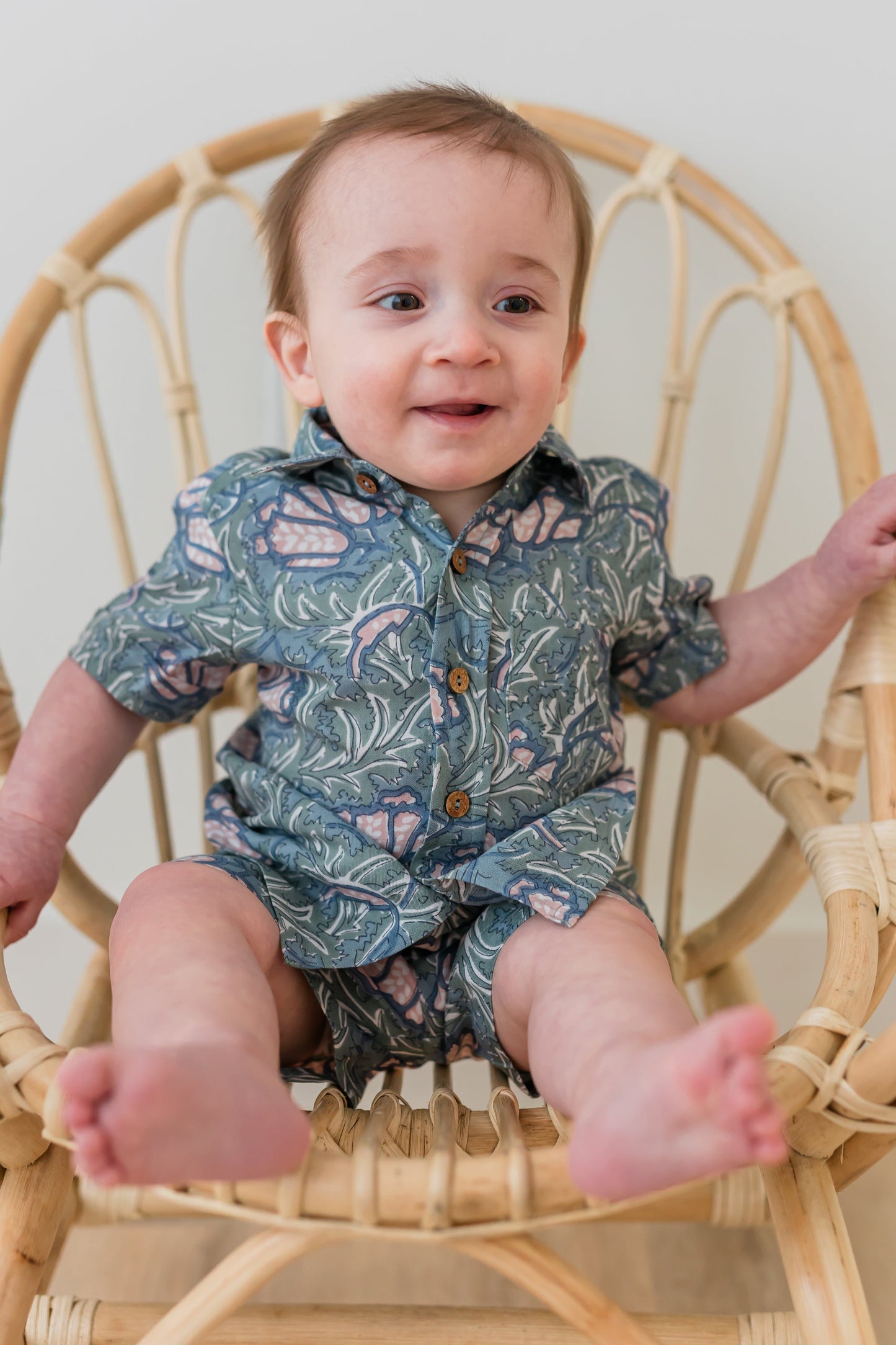 Grey Printed Boys Shirt & Shorts Set Shirt-Shorts Yo Baby India 