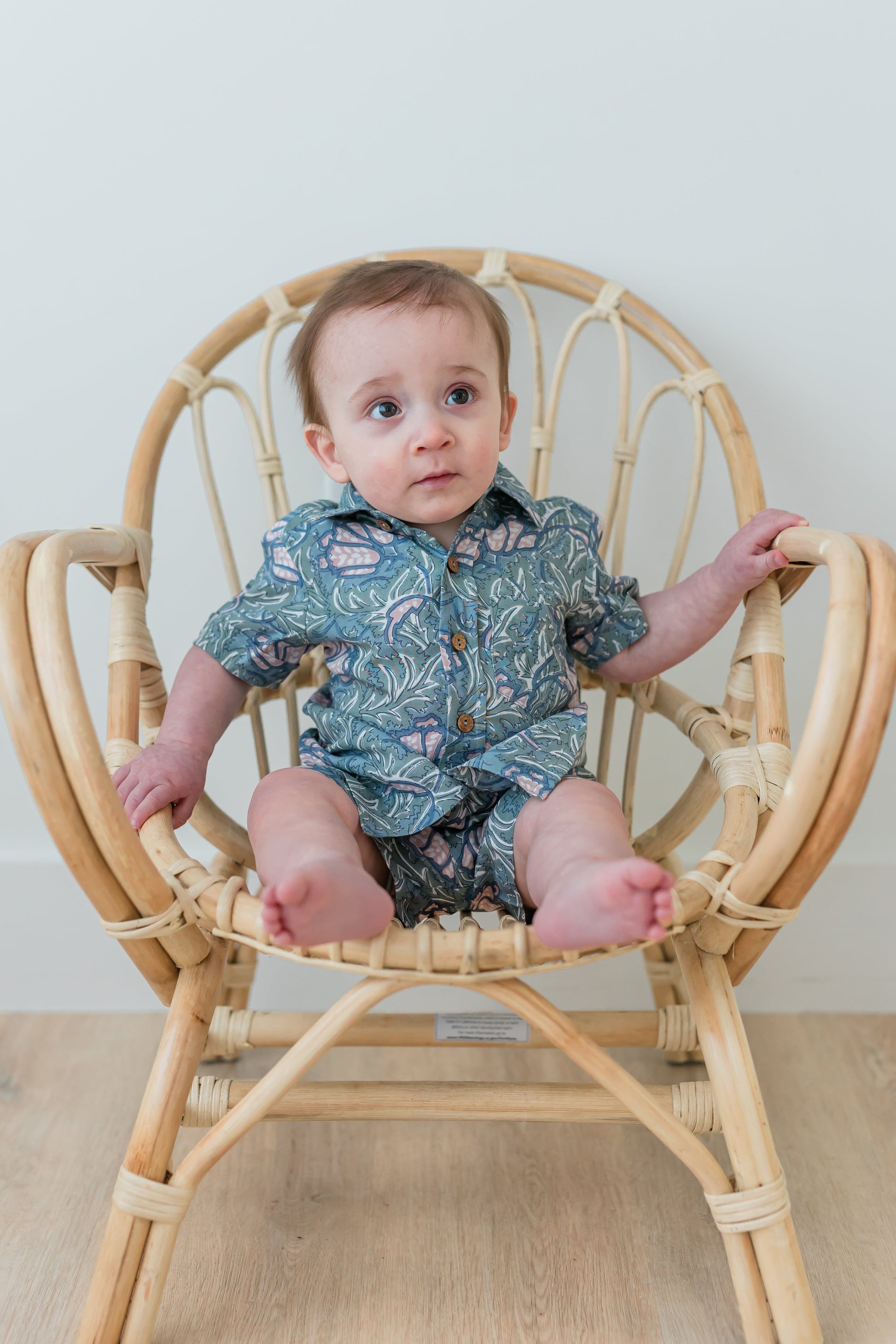 Grey Printed Boys Shirt & Shorts Set Shirt-Shorts Yo Baby India 