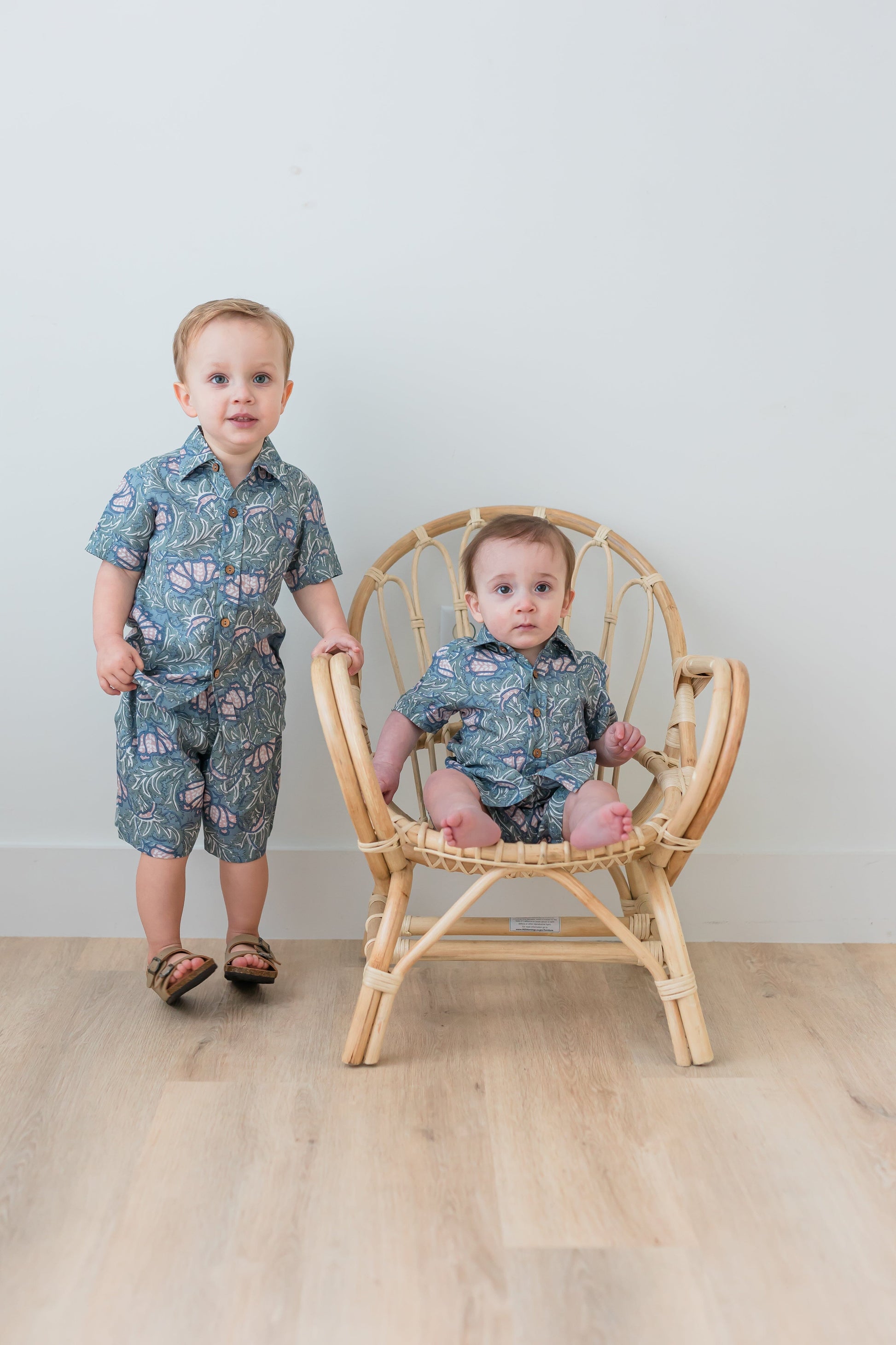 Grey Printed Boys Shirt & Shorts Set Shirt-Shorts Yo Baby India 