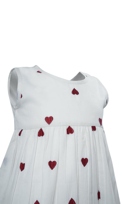 Heart-Embroidered Cotton Dress dress & diaper cover Yo Baby Wholesale 