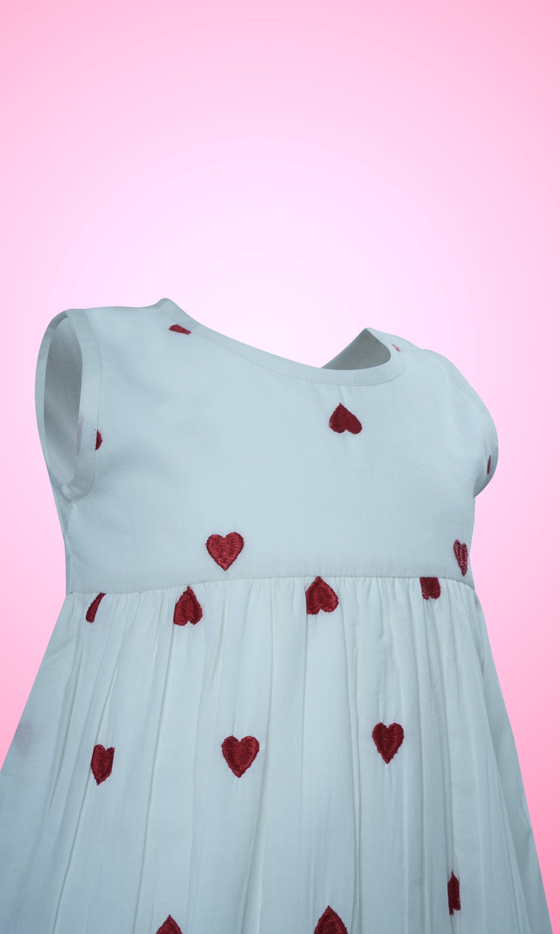 Heart-Embroidered Cotton Dress dress & diaper cover Yo Baby Wholesale 