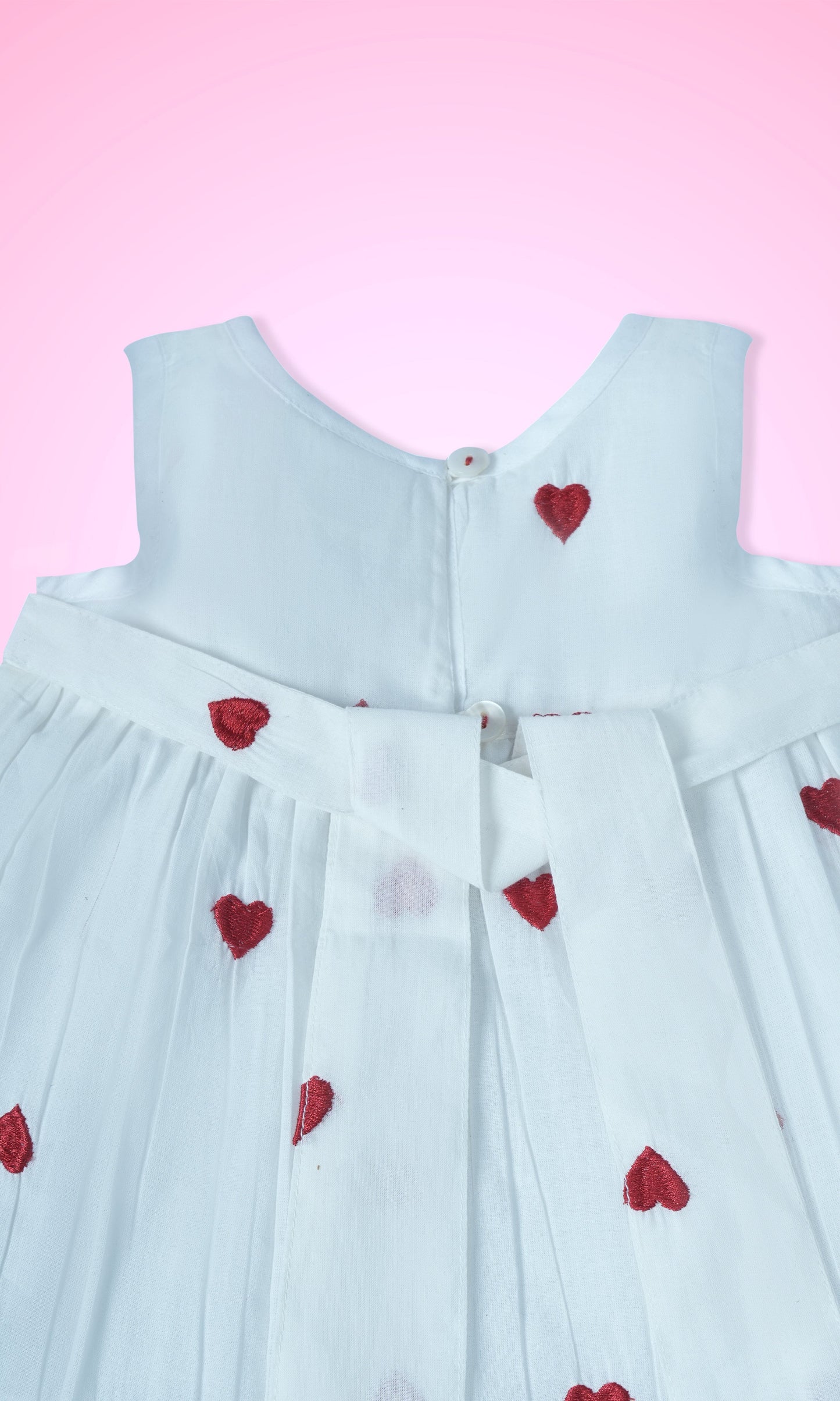 Heart-Embroidered Cotton Dress dress & diaper cover Yo Baby Wholesale 