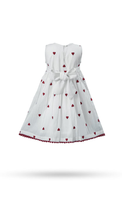 Heart-Embroidered Cotton Dress dress & diaper cover Yo Baby Wholesale 