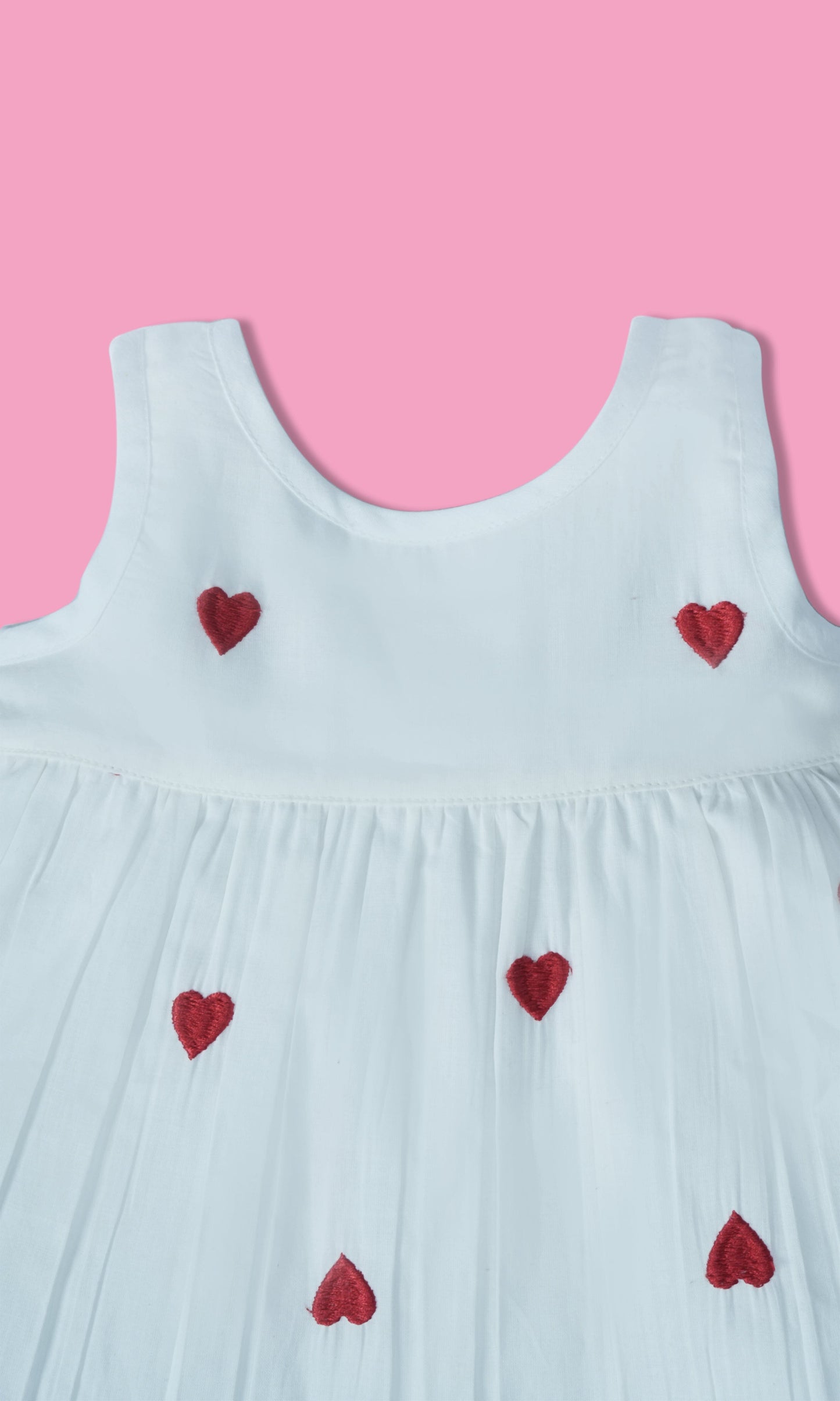 Heart-Embroidered Cotton Dress dress & diaper cover Yo Baby Wholesale 