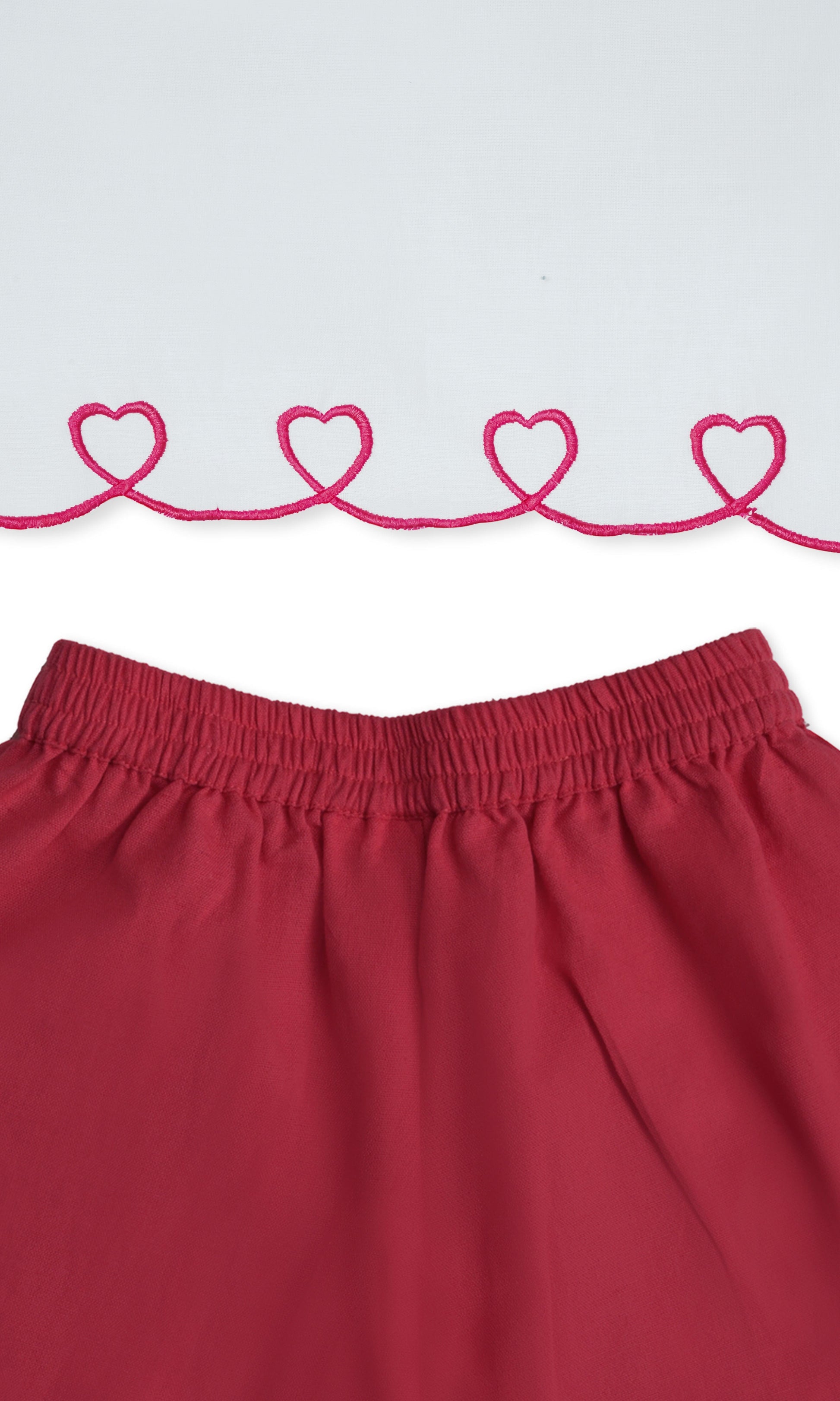 Heart Embroidered Top & Scalloped Shorts Set dress & diaper cover Yo Baby Wholesale 