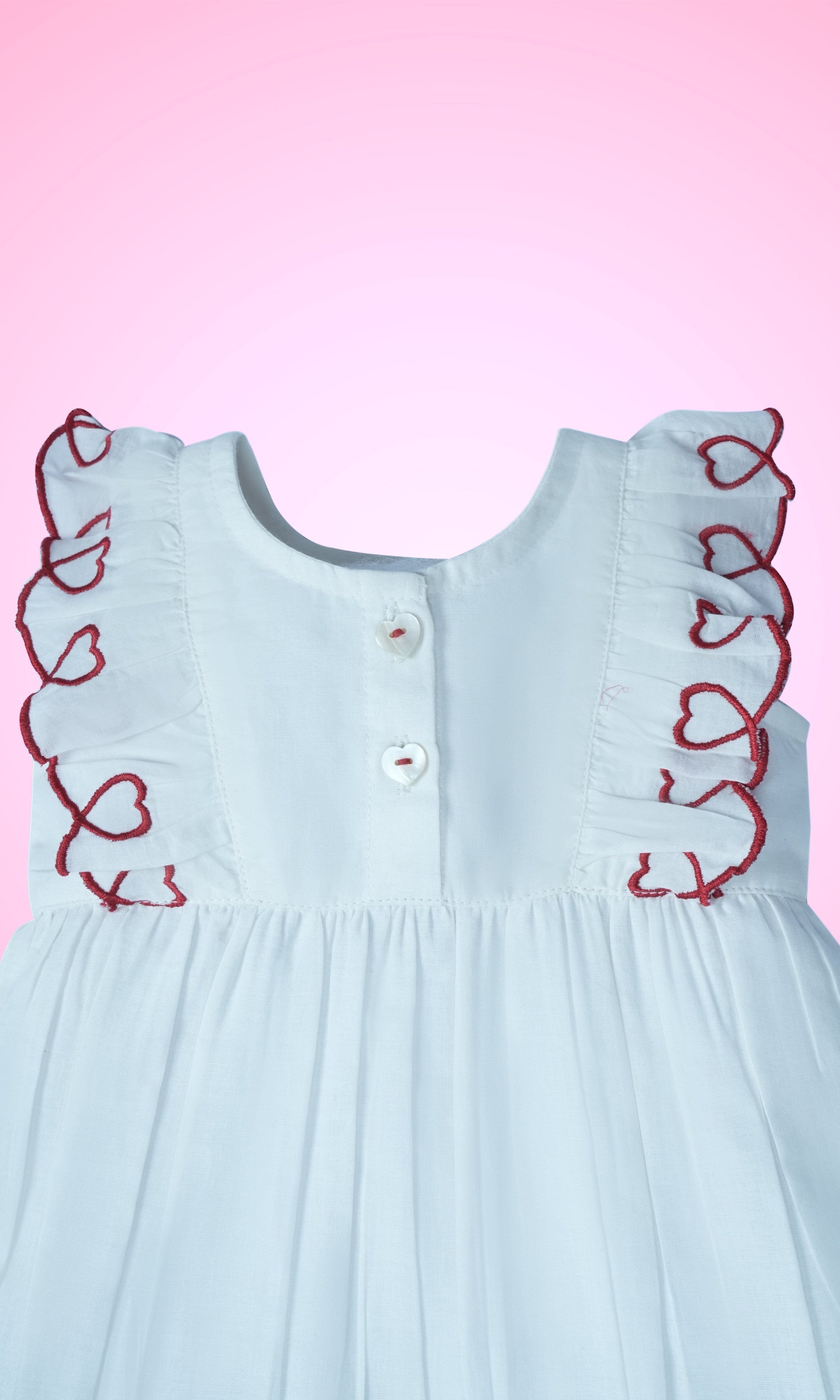 Heart Emroidered Gathered Dress dress & diaper cover Yo Baby Wholesale 