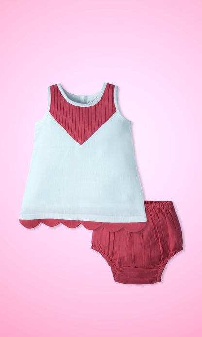 Heart Themed Scalloped Dress dress & diaper cover Yo Baby Wholesale 