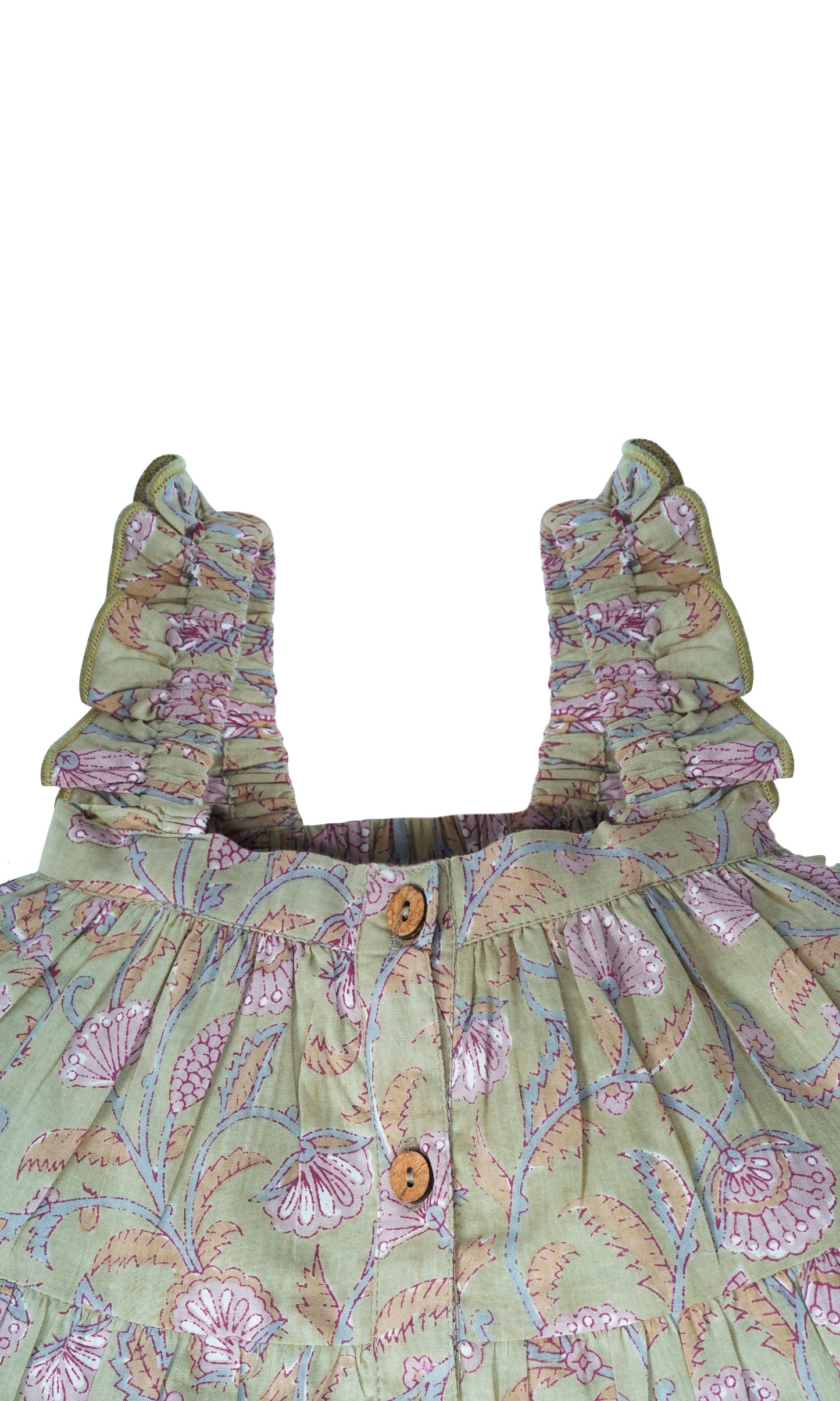 Inara Tiered Dress : SAGE : Infant : Toddler : Tween dress & diaper cover Yo Baby India 