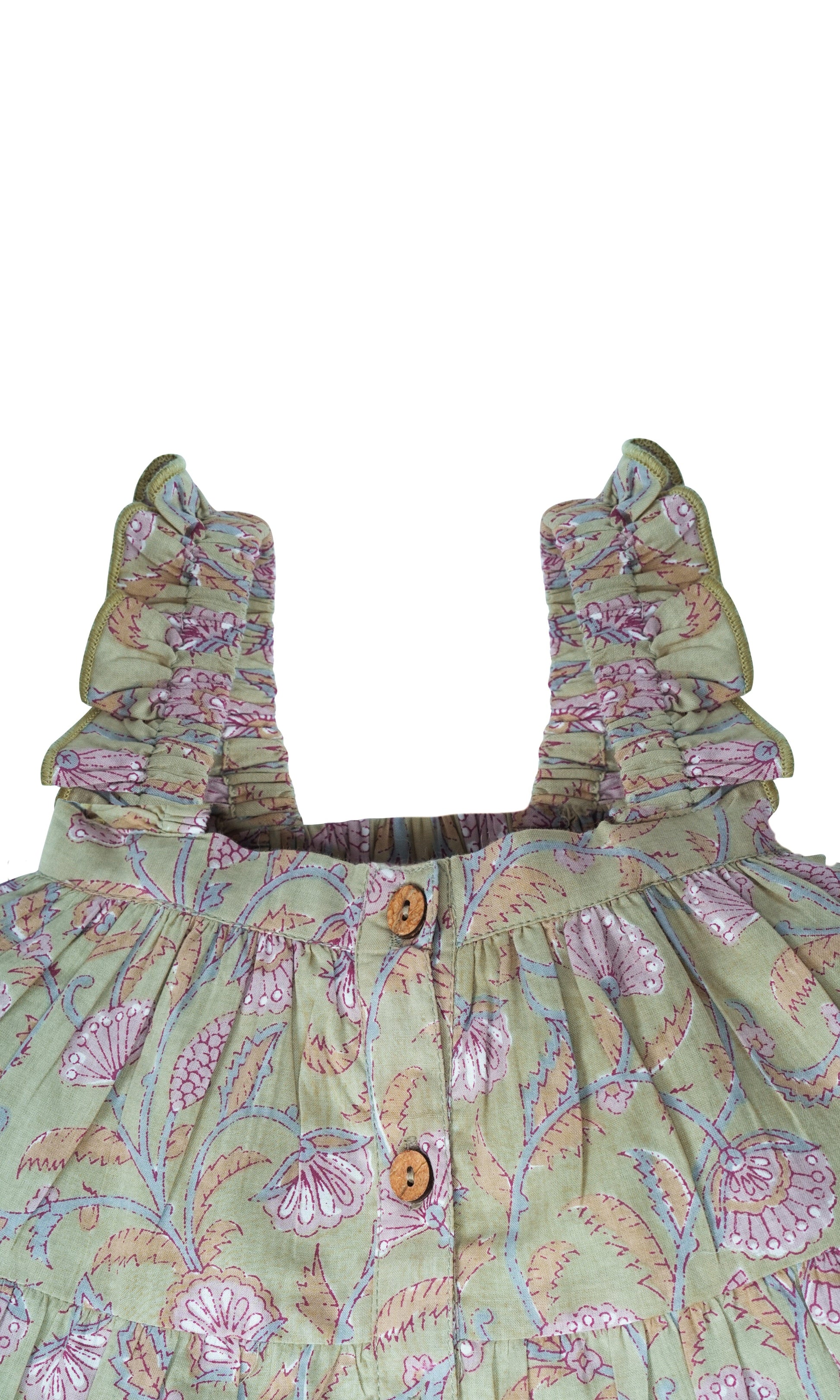 Inara Tiered Dress : SAGE : Infant : Toddler : Tween dress & diaper cover Yo Baby India 