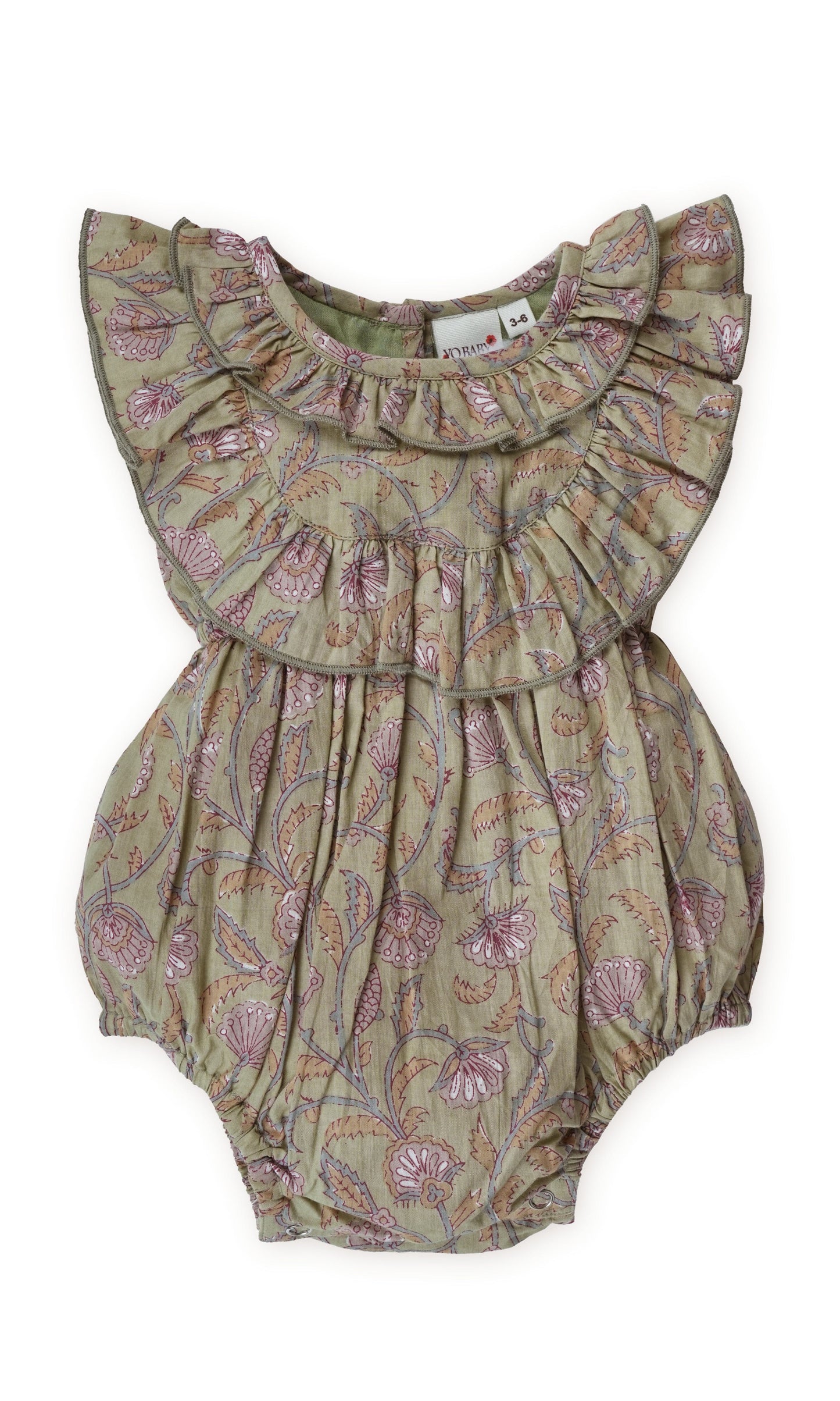 Ira Romper : SAGE : infant : Baby Girl Romper Yo Baby India 