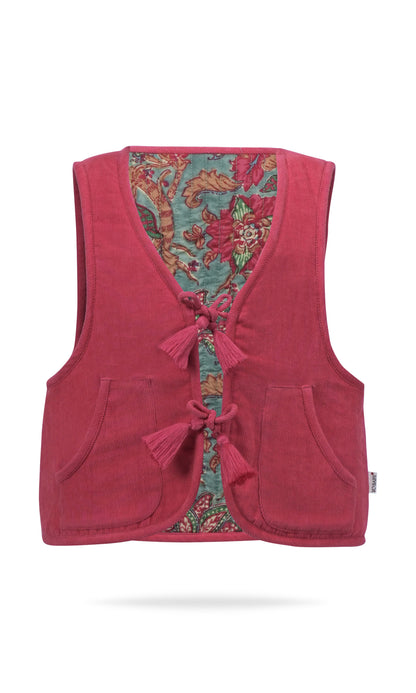 Jane Reversible Quilted Jacket : CHRISTMAS RED : Infant : Toddler : Tween Jacket Yo Baby India 