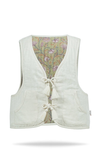 Jane Reversible Quilted Jacket : OFF-WHITE : Infant : Toddler : Tween Jacket Yo Baby India 