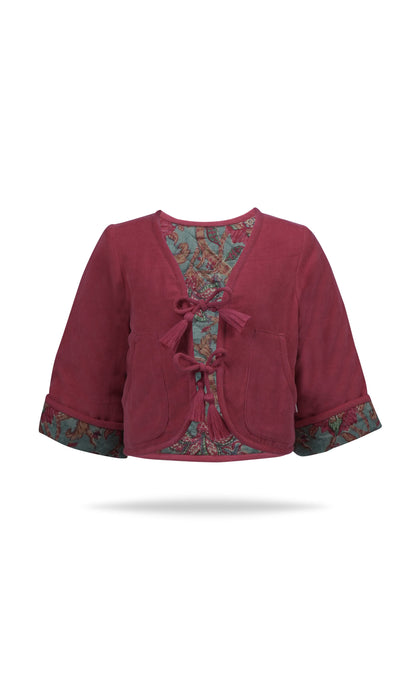 Jill Reversible Quilted Jacket : CHRISTMAS RED : Infant : Toddler : Tween Jacket Yo Baby India 