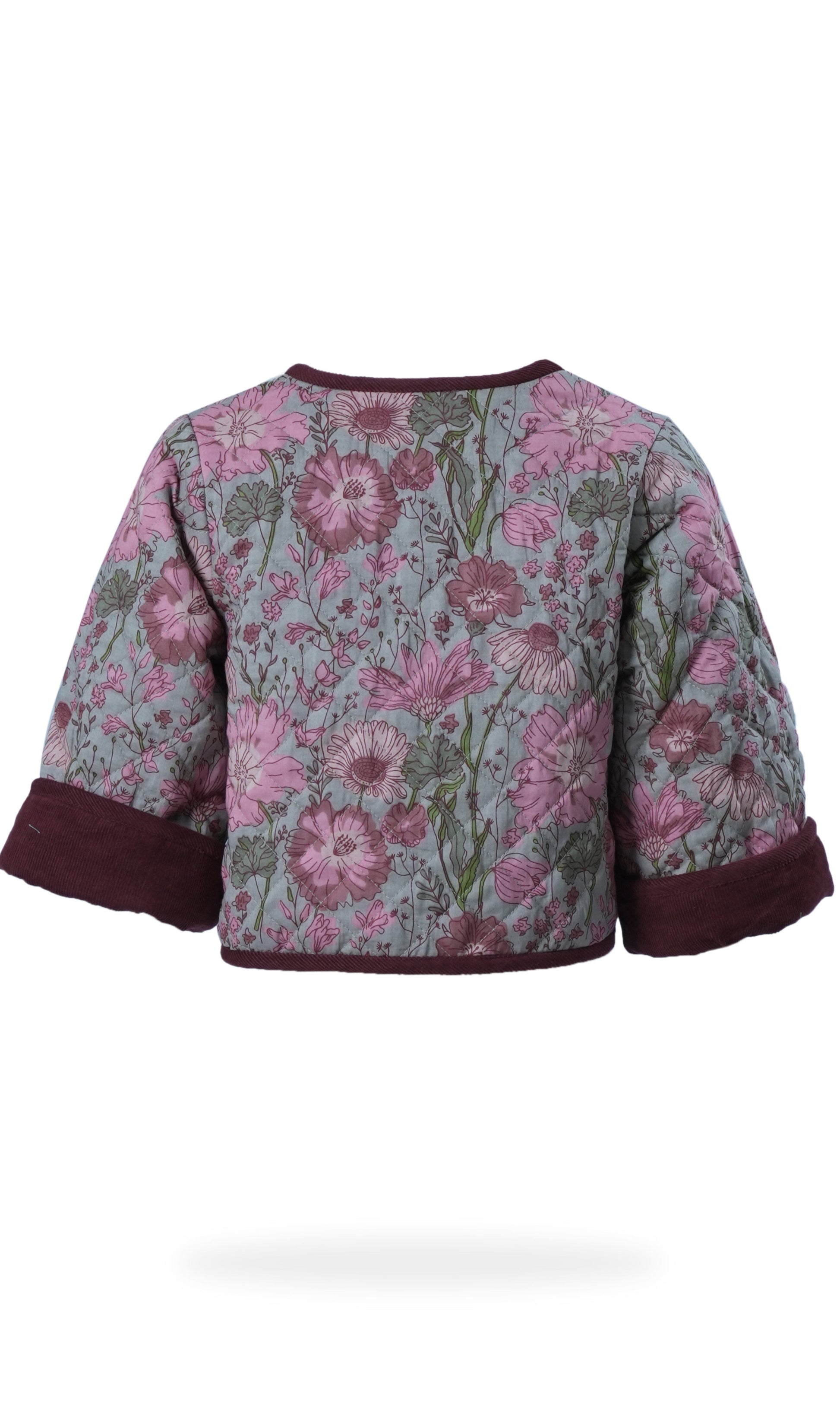 Jill Reversible Quilted Jacket : MAROON : Infant : Toddler : Tween Jacket Yo Baby India 