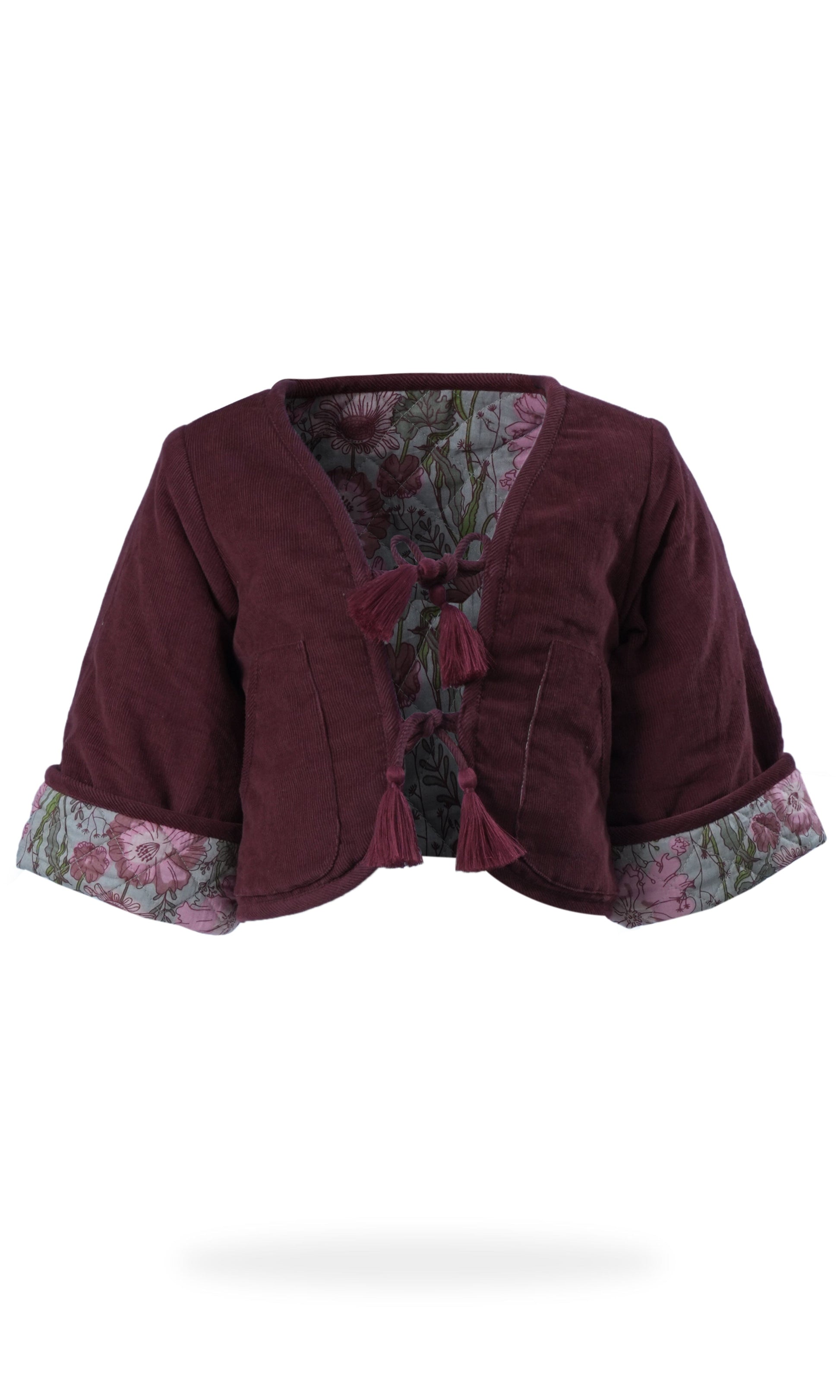Jill Reversible Quilted Jacket : MAROON : Infant : Toddler : Tween Jacket Yo Baby India 