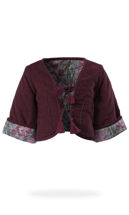 Jill Reversible Quilted Jacket : MAROON : Infant : Toddler : Tween Jacket Yo Baby India 