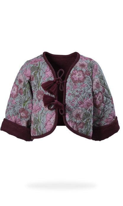 Jill Reversible Quilted Jacket : MAROON : Infant : Toddler : Tween Jacket Yo Baby India 