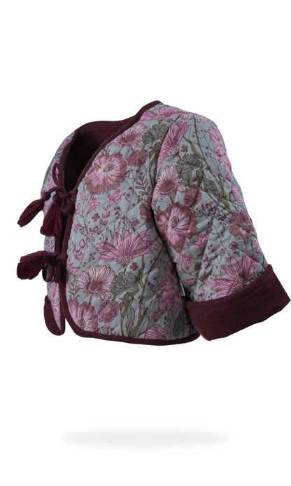 Jill Reversible Quilted Jacket : MAROON : Infant : Toddler : Tween Jacket Yo Baby India 