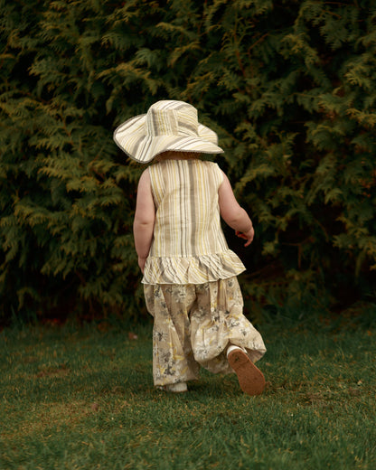 Kids Brown Floral Top & Striped Pants with Printed Ruffle Design TOP & PANTS SET Yo Baby Online 