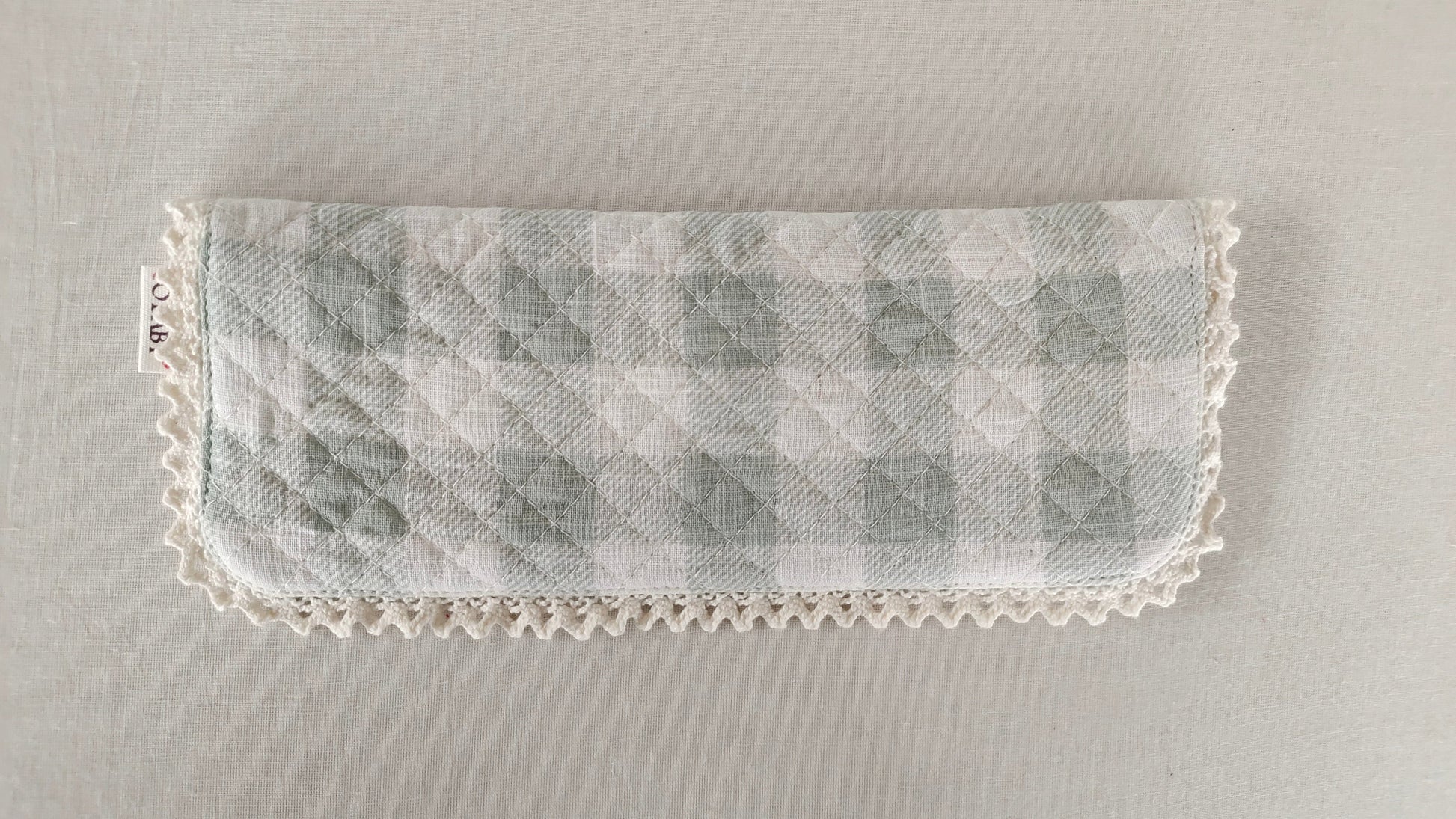 Kids' Cotton Grey Floral & Stripe Printed Pencil Pouch with Magnetic Closure and Lace Details BEG Yo Baby India 