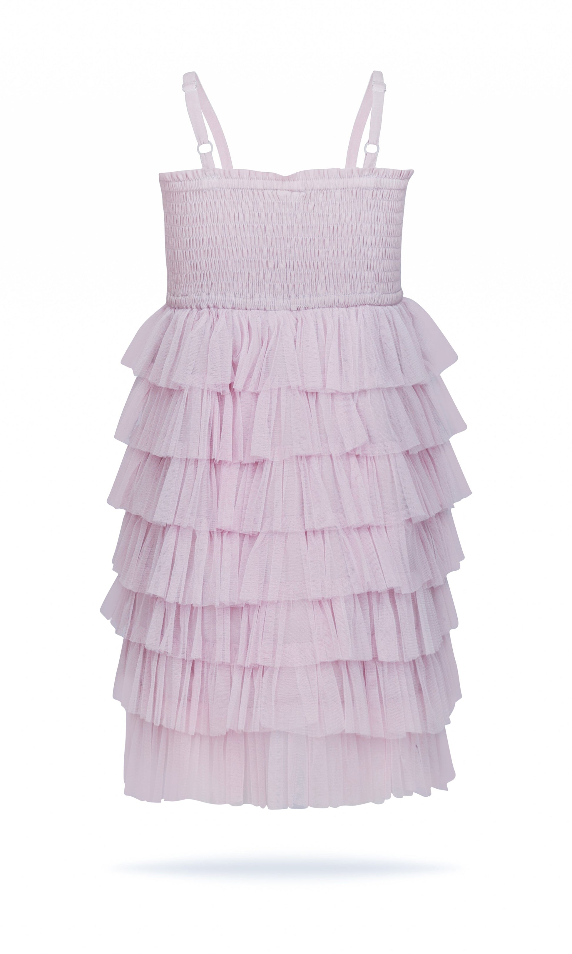 Lavender Tiered Tulle Dress with Nylon Net Frills and Adjustable Straps Dress Yo Baby India 