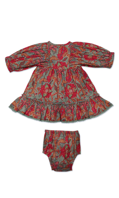 Mary Dress : SAGE : Infant : Tween : Toddler dress & diaper cover Yo Baby India