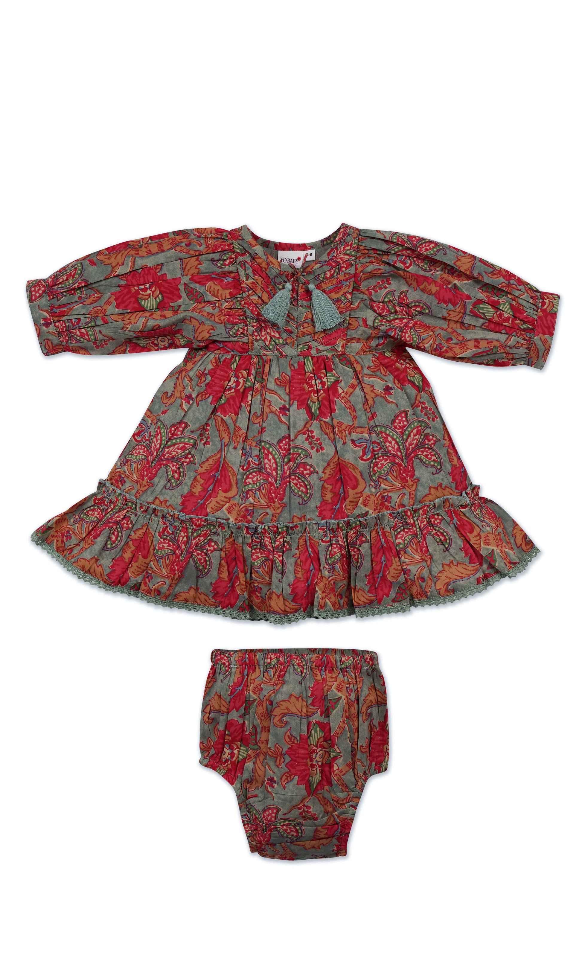 Mary Dress : SAGE : Infant : Tween : Toddler dress & diaper cover Yo Baby India