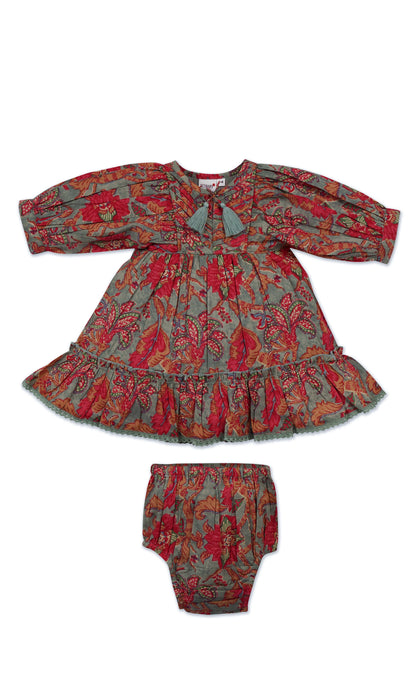 Mary Dress : SAGE : Infant : Tween : Toddler dress & diaper cover Yo Baby India