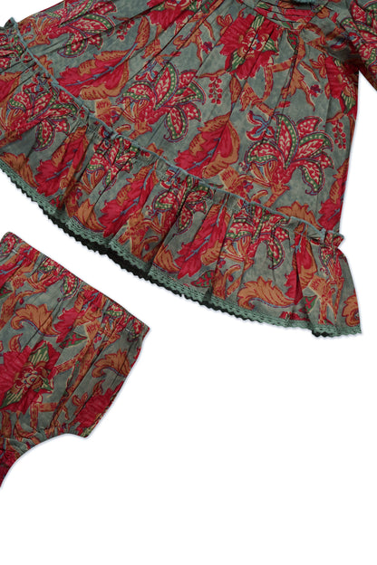 Mary Dress : SAGE : Infant : Tween : Toddler dress & diaper cover Yo Baby India