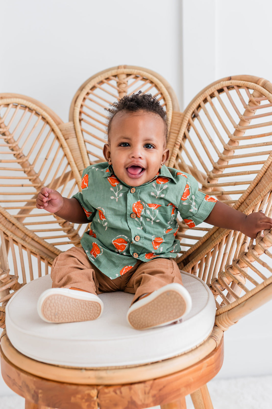 Baby Boy Off Road Printed Dress In Orange Color main image 1