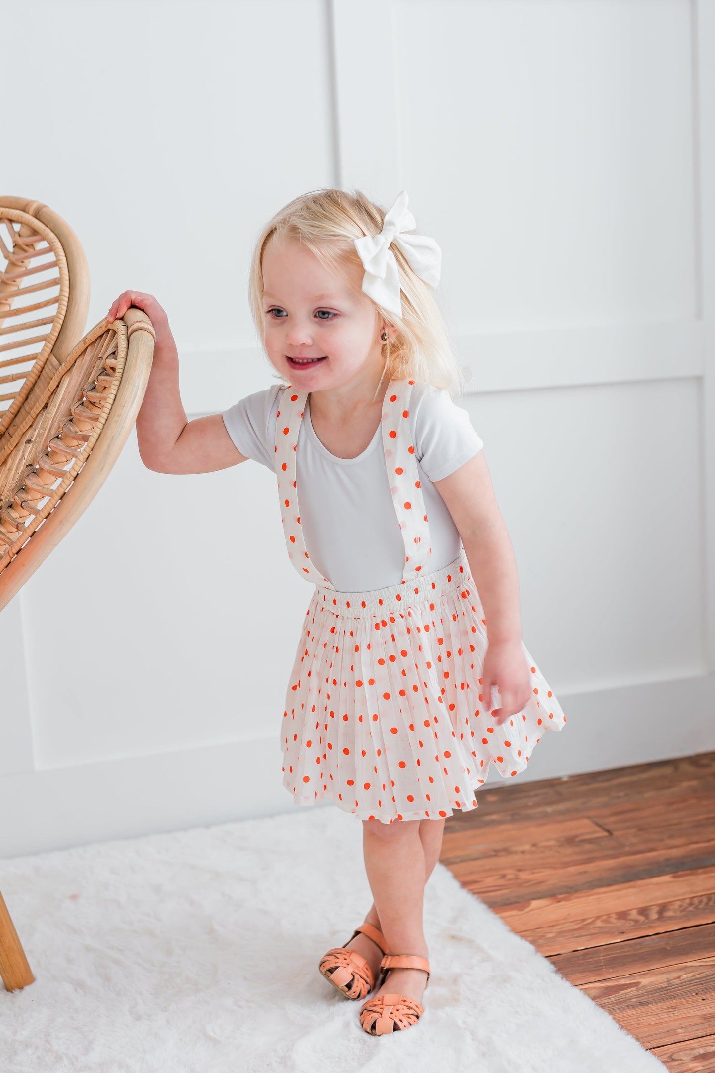 Orange Polka Dot Print Skort Yo Baby India 