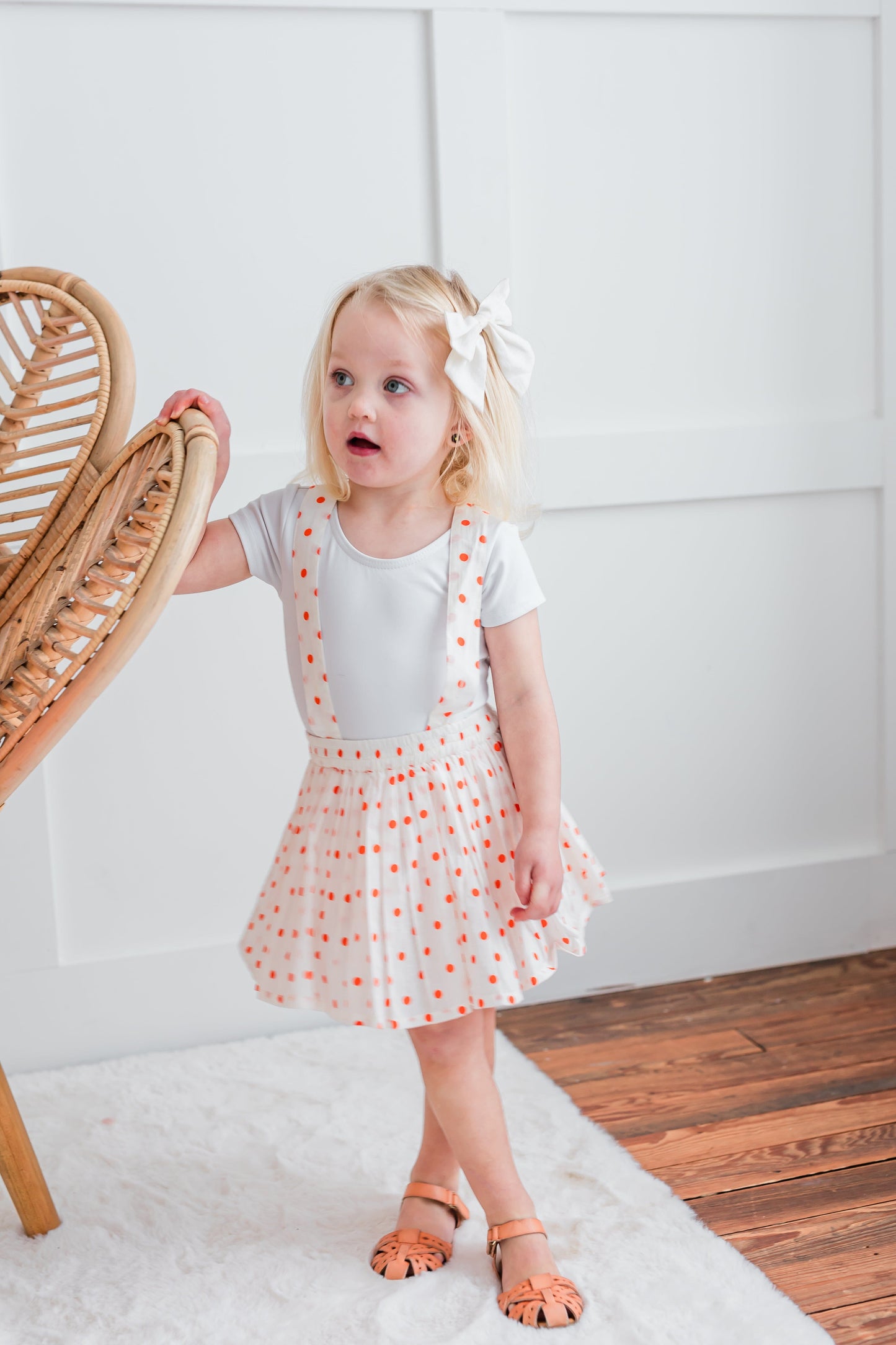 Orange Polka Dot Print Skort Yo Baby India 