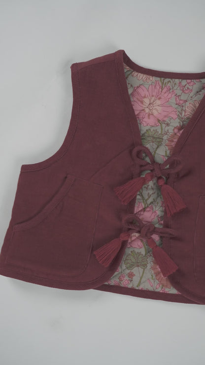 Ari Reversible Quilted Jacket : MAROON : Infant : Toddler : Tween