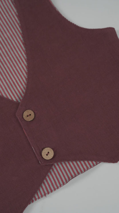 Corduroy Vest : MAROON: Toddler : Tween : Unisex