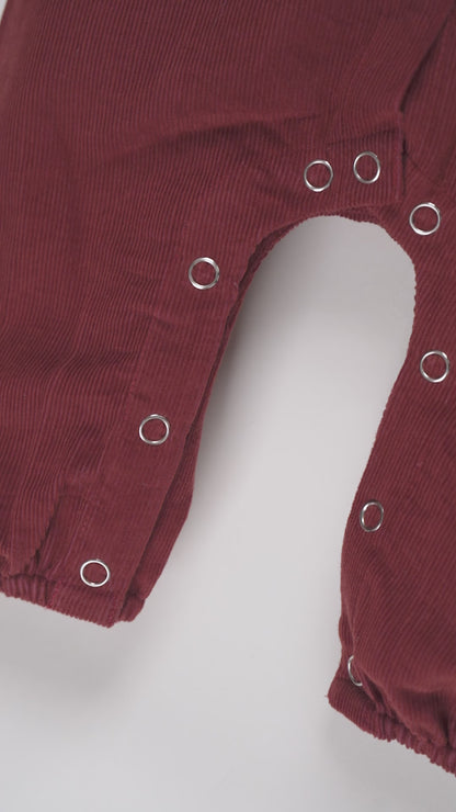 Corduroy Jumpsuit : MAROON : Unisex : Infant : Baby Girl : Baby Boy