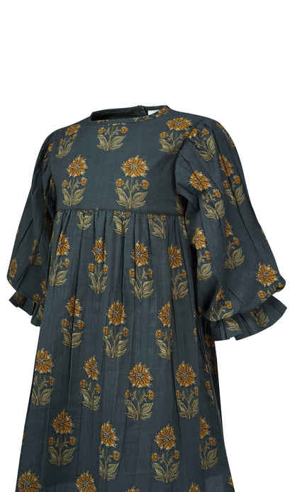 Rasa Dress : MOSS GREEN : Infant : Toddler : Tween dress & diaper cover Yo Baby India 