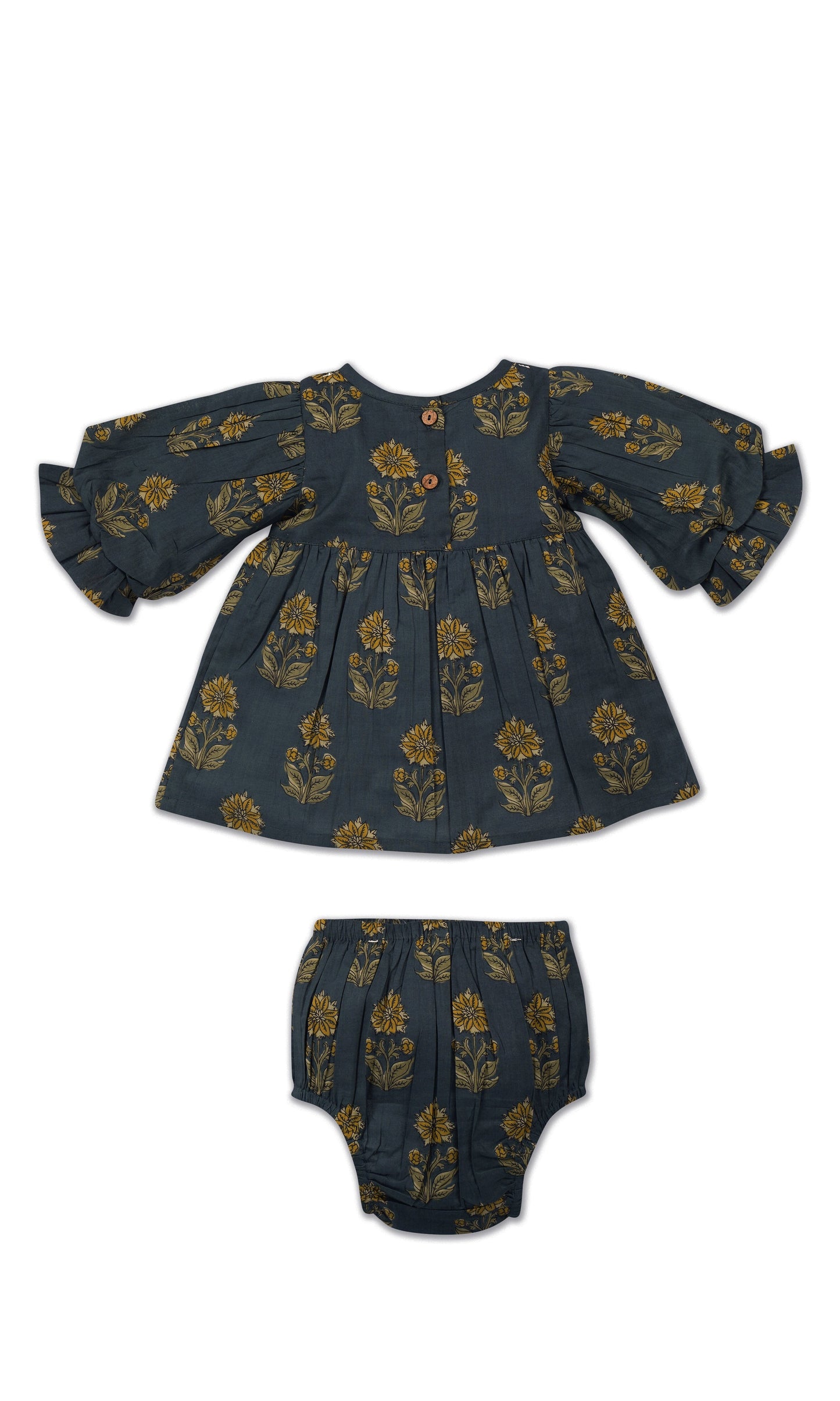 Rasa Dress : MOSS GREEN : Infant : Toddler : Tween dress & diaper cover Yo Baby India 