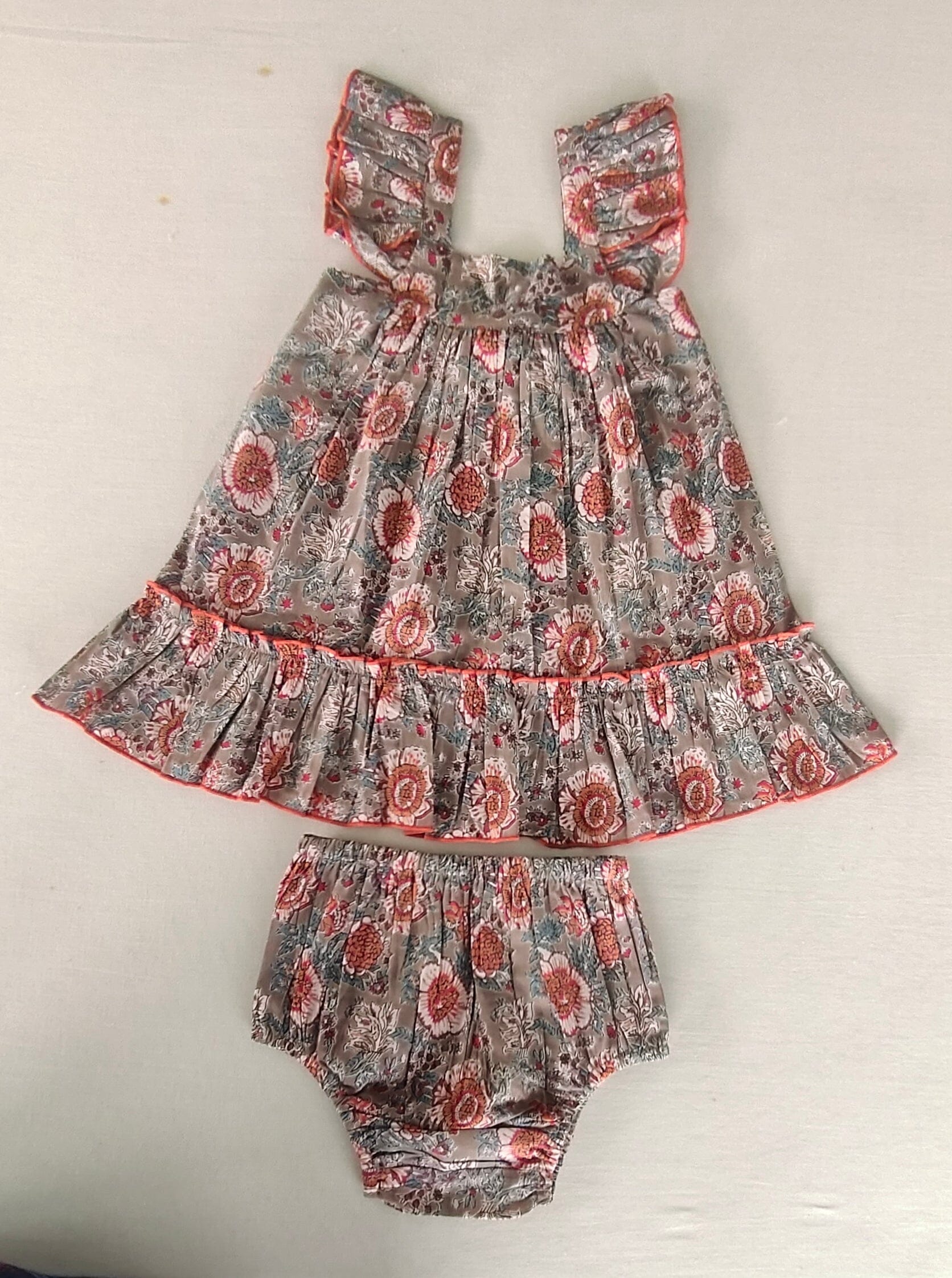 Red Floral Cap Sleeve Ruffle Flare Dress for Kids & Infants DRESS Yo Baby India 
