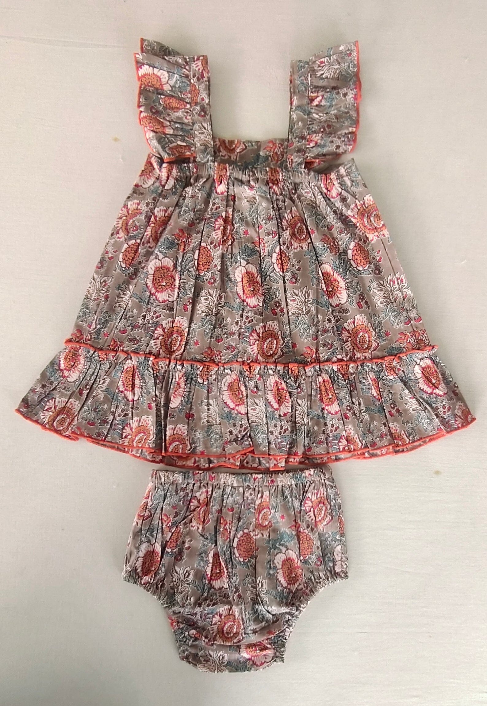Red Floral Cap Sleeve Ruffle Flare Dress for Kids & Infants DRESS Yo Baby India 